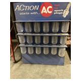 Vintage Spark Plug a display w/glass jars 1950s