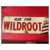 Wildroot barber shop metal sign 28"x10"