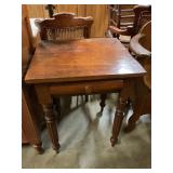 Lamp table wood w/ drawer 27" T