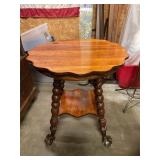 Victorian lamp table w/ glass ball & claw feet