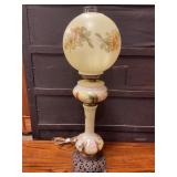 Electric antique hand painted parlor lamp 28" T