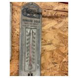 Vintage Howard Doss metal thermometer
