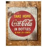 Coca-Cola advertising Sign w/ instructions on back