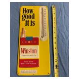 Winston cigarettes metal thermometer sign