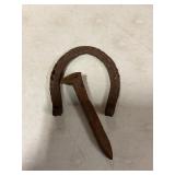 Railroad spike/horseshoe