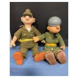 Vintage Beetle Bailey plush dolls 13" Tall