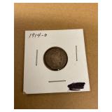 Silver Barber Dime 1914D