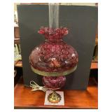 Cranberry Coin Dot Lamp 24" Tall