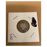 Silver Barber Dime 1906