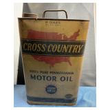 Cross Country motor oil can 10qrt (empty)