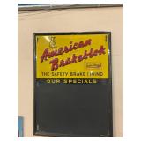 American Brakeblok Metal Sign 24"x12" 1953