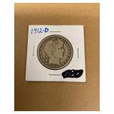 Silver Barber Half Dollar  1912D