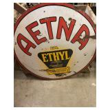Aetna Ethyl Double Sided Porcelain Sign 30"x30"