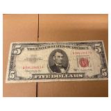 Red seal $5 Bill 1963