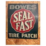 Bowes Tire Patch metal sign 14"x12"