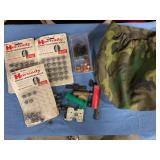 Camouflage pouch with staged lead balls & extras