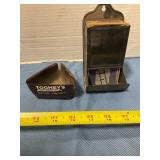 Metal match holder and vintage ashtray