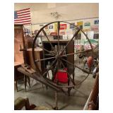 Antique wooden spinning wheel NO SHIP