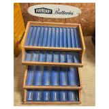 Vintage wooden Eveready battery rack 16" T