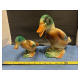 Duck figures 9" T & 5.5" T small duck repaired