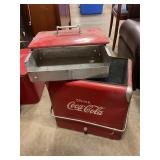 Coca-Cola vintage metal cooler 1950s w/ tray & lid