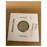 Silver Barber Dime 1912
