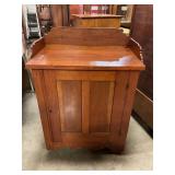 Antique wooden washstand on wheels NO SHIP