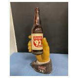 Vintage Oertels beer advertising Chalkware hand