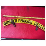 Bonded Pennzoil Dealer two sided porcelain Sign