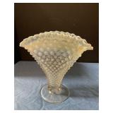 Adolescent hobnail glass vase  antique 7" Tall