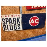 Fire Ring Spark Plugs advertisement sign 24" x 9"