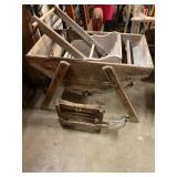 Antique wooden washing machine with wringer