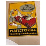 Piston Rings advertising metal sign 11" W x 14" L