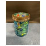 Mason jar with marbles
