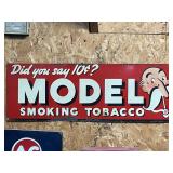 Vintage Model smoking tobacco sign 34" x 12"