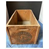 Vintage wooden advertising crate 15"L x 8"W x 7" T
