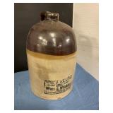 W.M.C.Baass vintage stoneware whiskey jug14" tall
