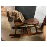 Wooden rocking horse 23" T x 30" L
