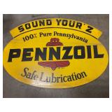 Pennzoil 1968 porcelain double sided sigh 31"x22"