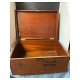 Antique small wood chest 18" L x 12" W x 8" T