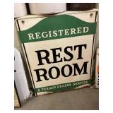 Texaco Dealer Rest Room two sided porcelain sign