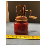 Red glass 10 Dazey churn