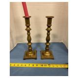 Pair of brass candleholders