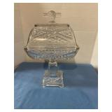 Pattern glass vintage compote with lid 14ï¿½ tall