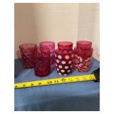 Assorted unmarked Fenton glasses