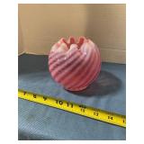Unmarked Fenton cranberry  glass rose bowl