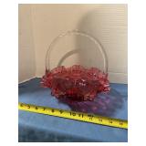 Unmarked Fenton cranberry candy dish