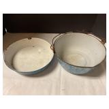 Vintage Graniteware blue/white swirl Pots