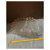 Fostoria American Crystal bowl with 3 toed feet