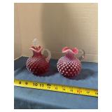 Unmarked Fenton hobnail cruets